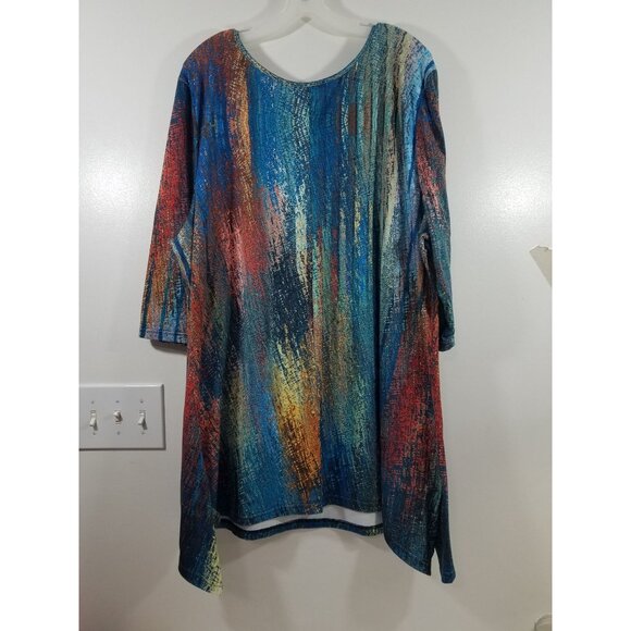 Azalea By Firmiano 4X Multicolor Abstract Print Tunic Top - Picture 7 of 10
